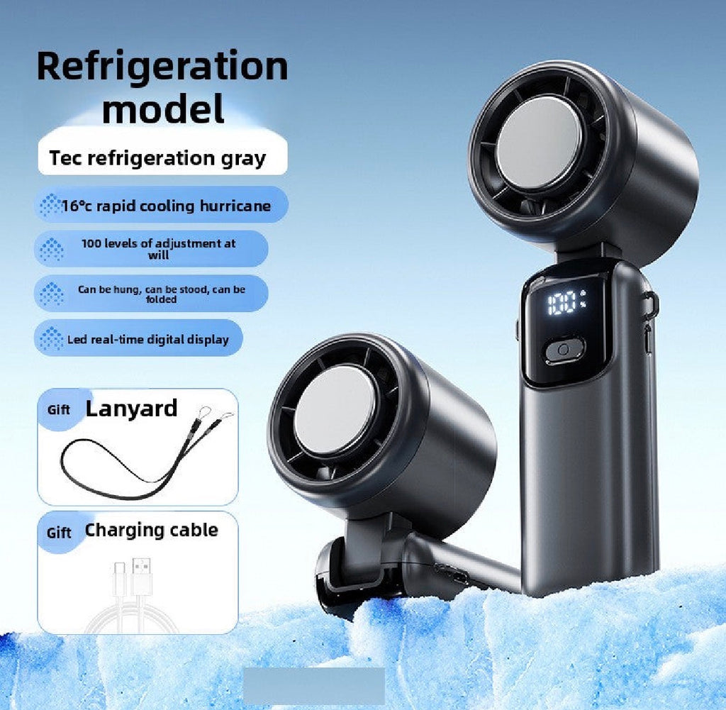 Ice compress hand-held fan
