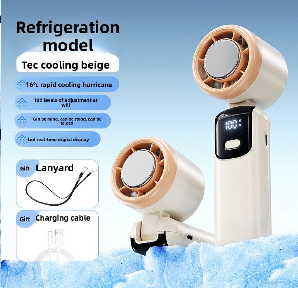 Ice compress hand-held fan