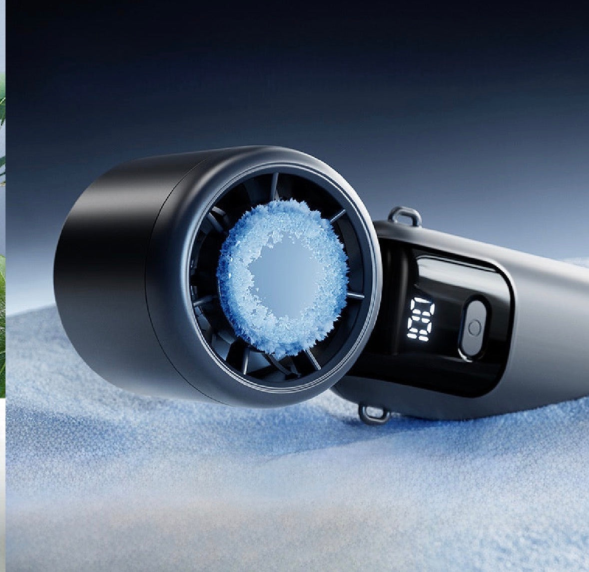 Ice compress hand-held fan