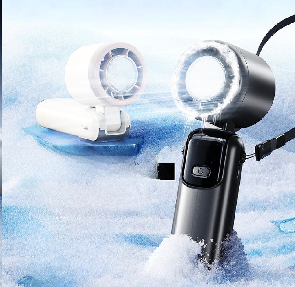 Ice compress hand-held fan